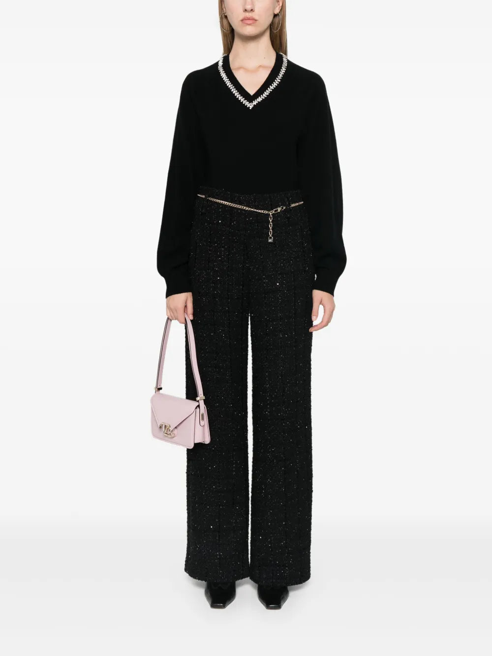 Rhinestone-Embellished Sweater