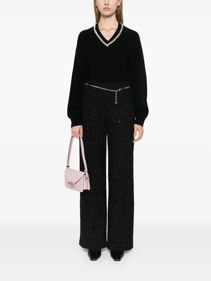 Rhinestone-Embellished Sweater
