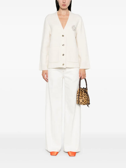 Clover Rhinestone-Embellished Cardigan