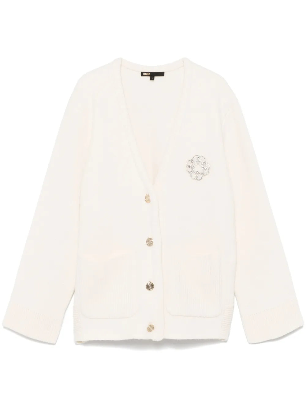 Clover Rhinestone-Embellished Cardigan