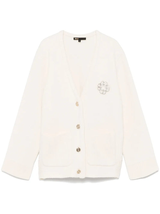 Clover Rhinestone-Embellished Cardigan