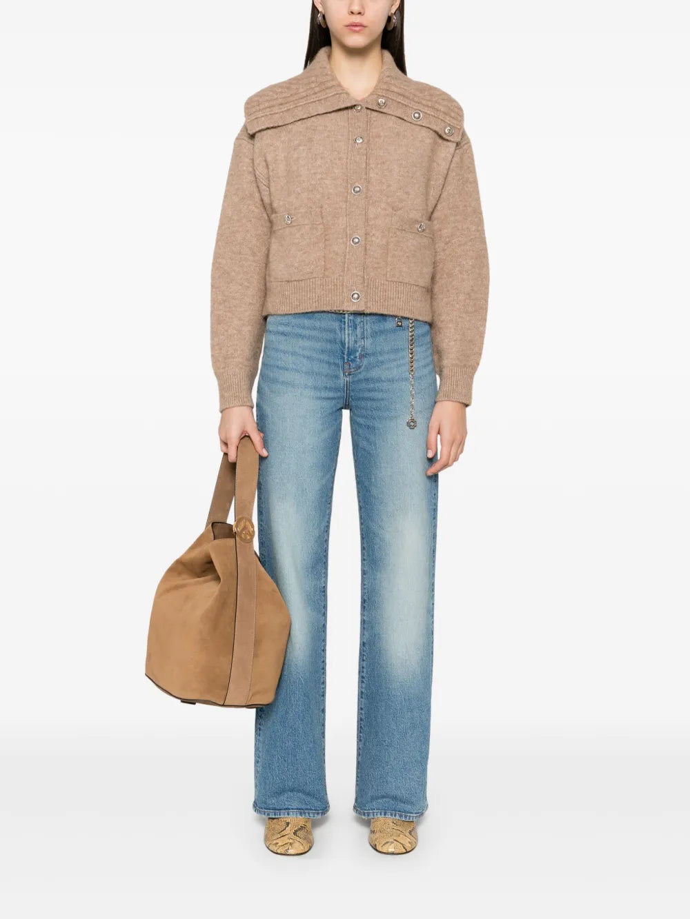 Chain-Link Belt Jeans