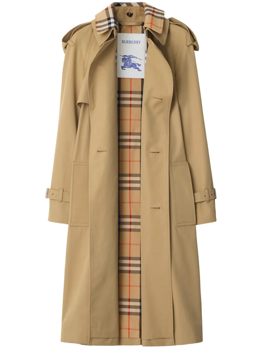 Notched-Lapel Cotton Trench Coat