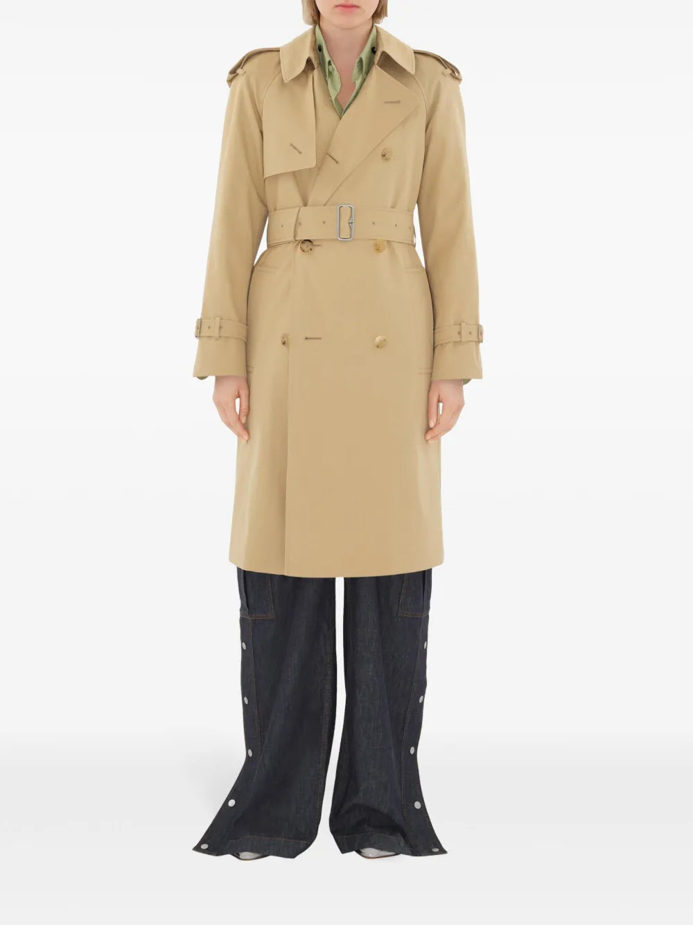 Notched-Lapel Cotton Trench Coat