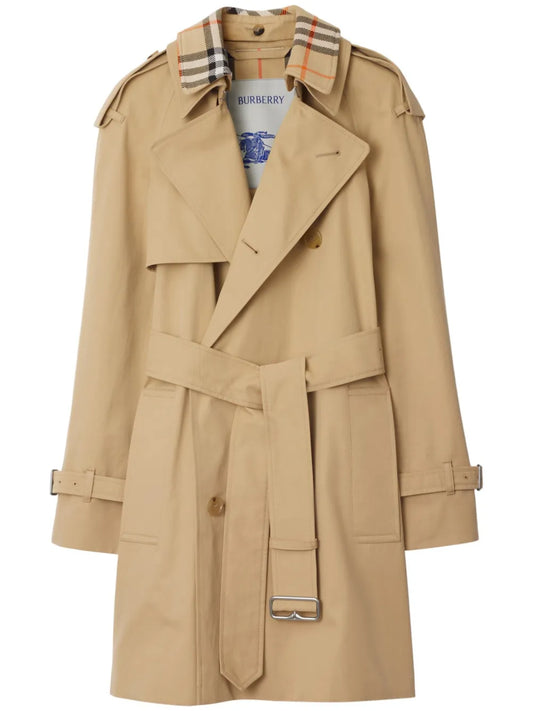 Vintage Check Cotton Trench Coat