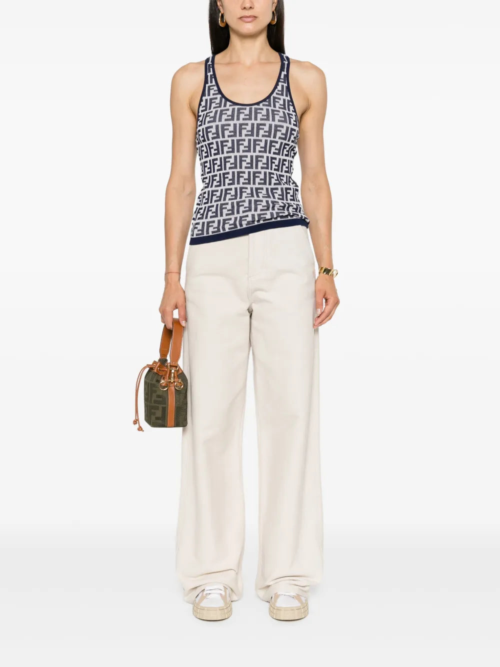 Ff-Jacquard Knitted Top