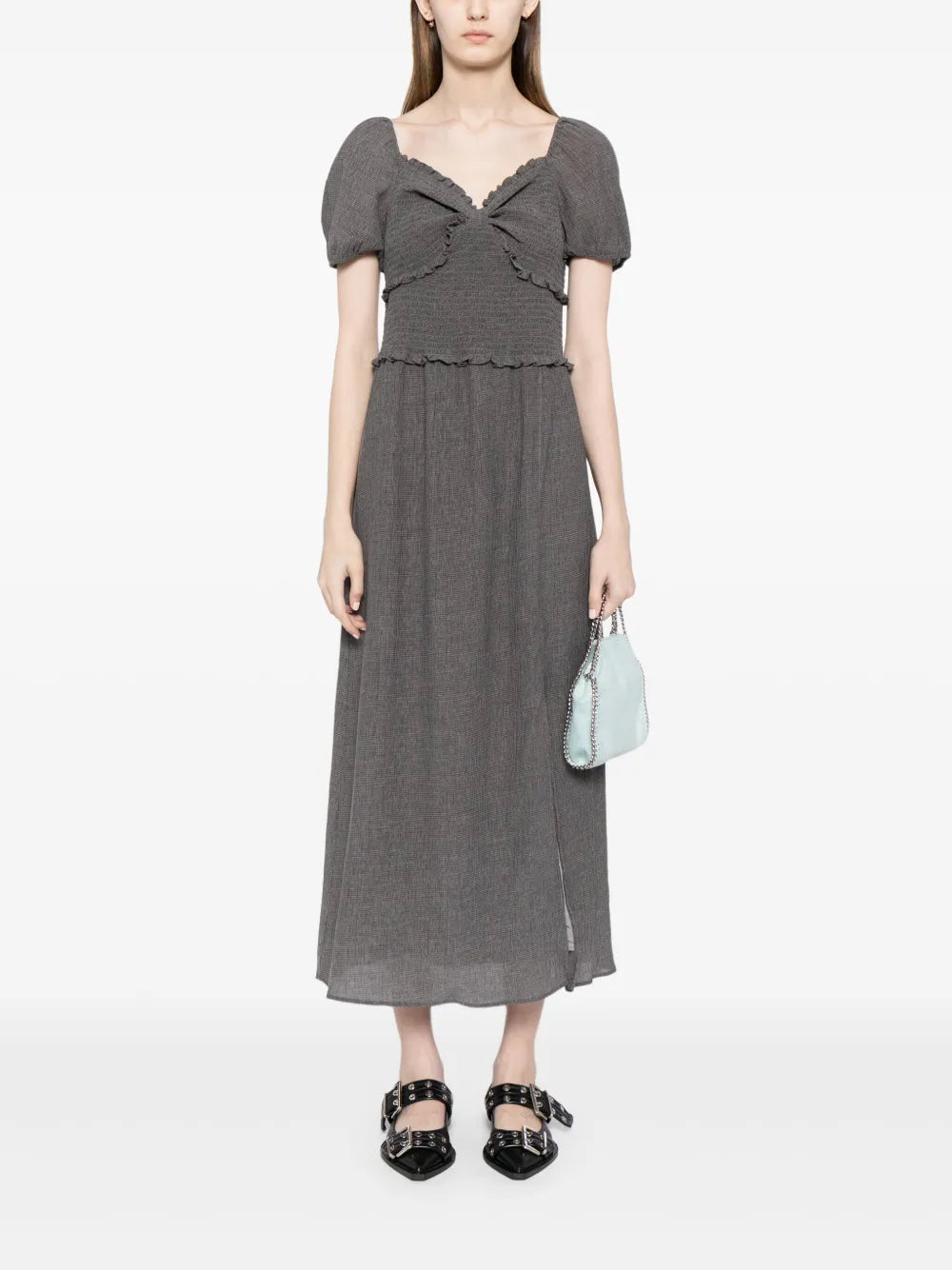 Ruffle-Detailing Midi Dress
