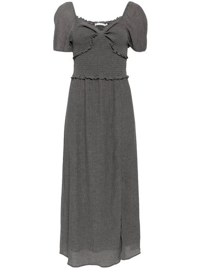 Ruffle-Detailing Midi Dress