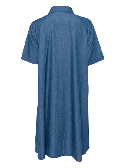 Logo-Patch Denim Shirt Dress