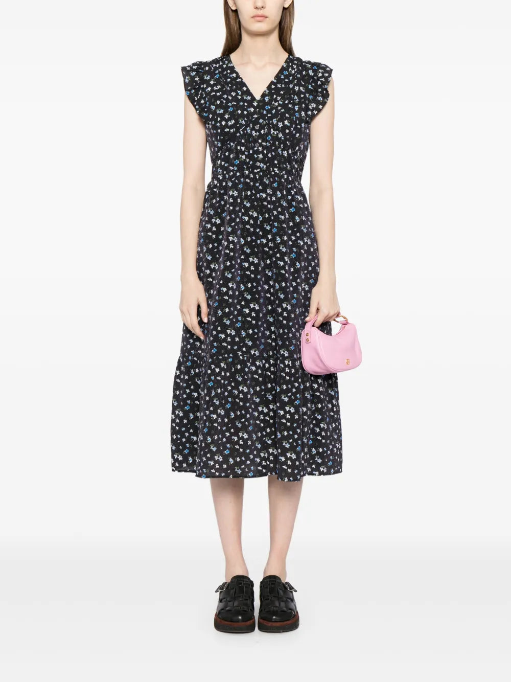 Floral-Print Midi Dress