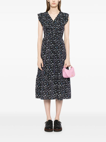 Floral-Print Midi Dress