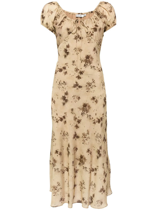 Floral-Print Midi Dress