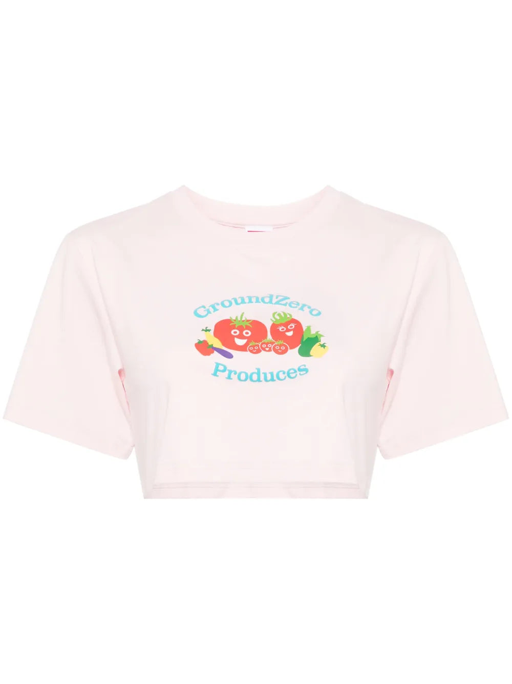 Vegatables-Print Cropped T-Shirt