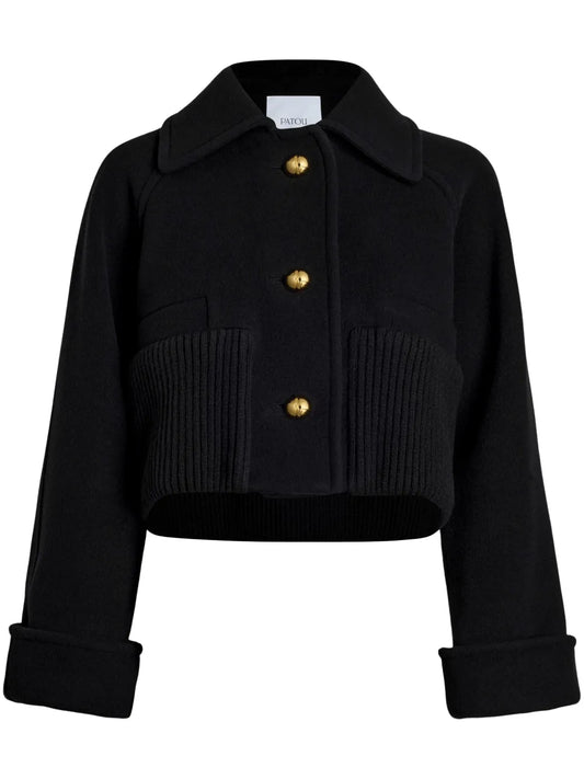 Rib-Waist Cropped Coat