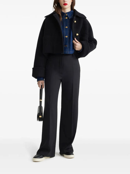 Rib-Waist Cropped Coat