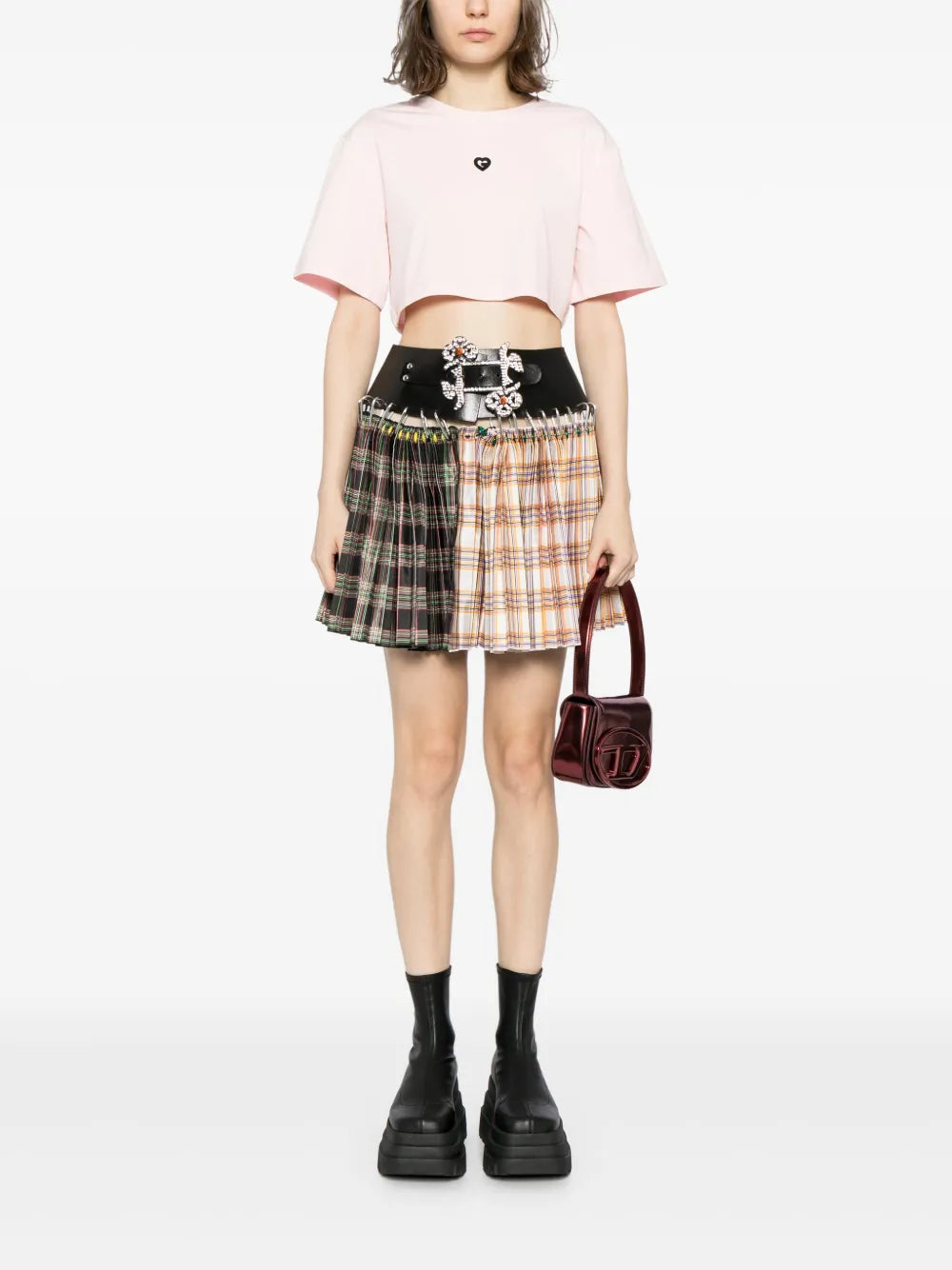 Logo-Embroidered Cropped T-Shirt