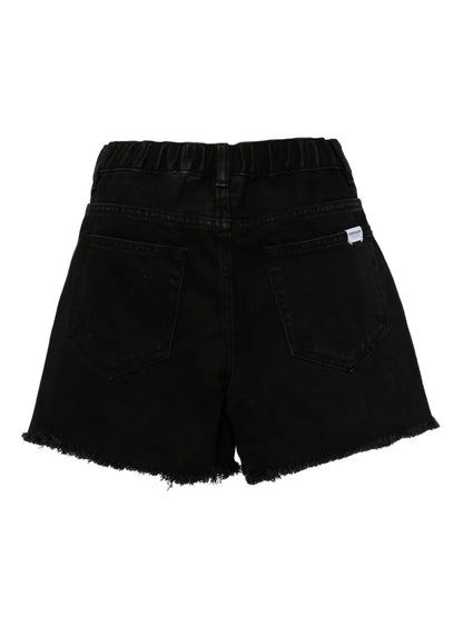 Raw-Cut Hem Denim Shorts