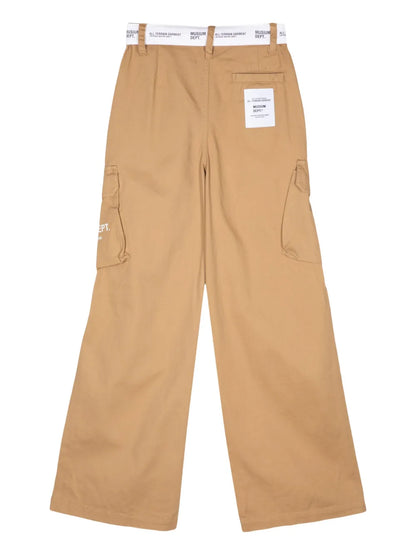 Belted Logo Straight Trousers