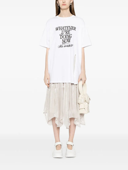 Slogan-Print Cotton T-Shirt