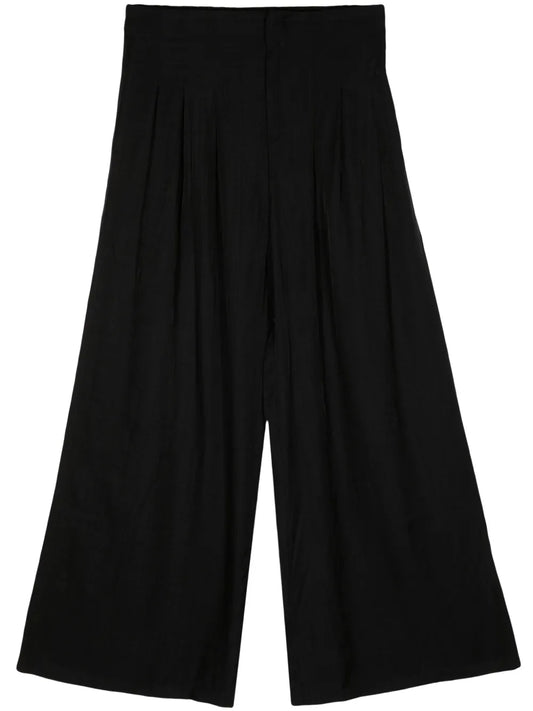 Wide-Leg Cropped Trousers