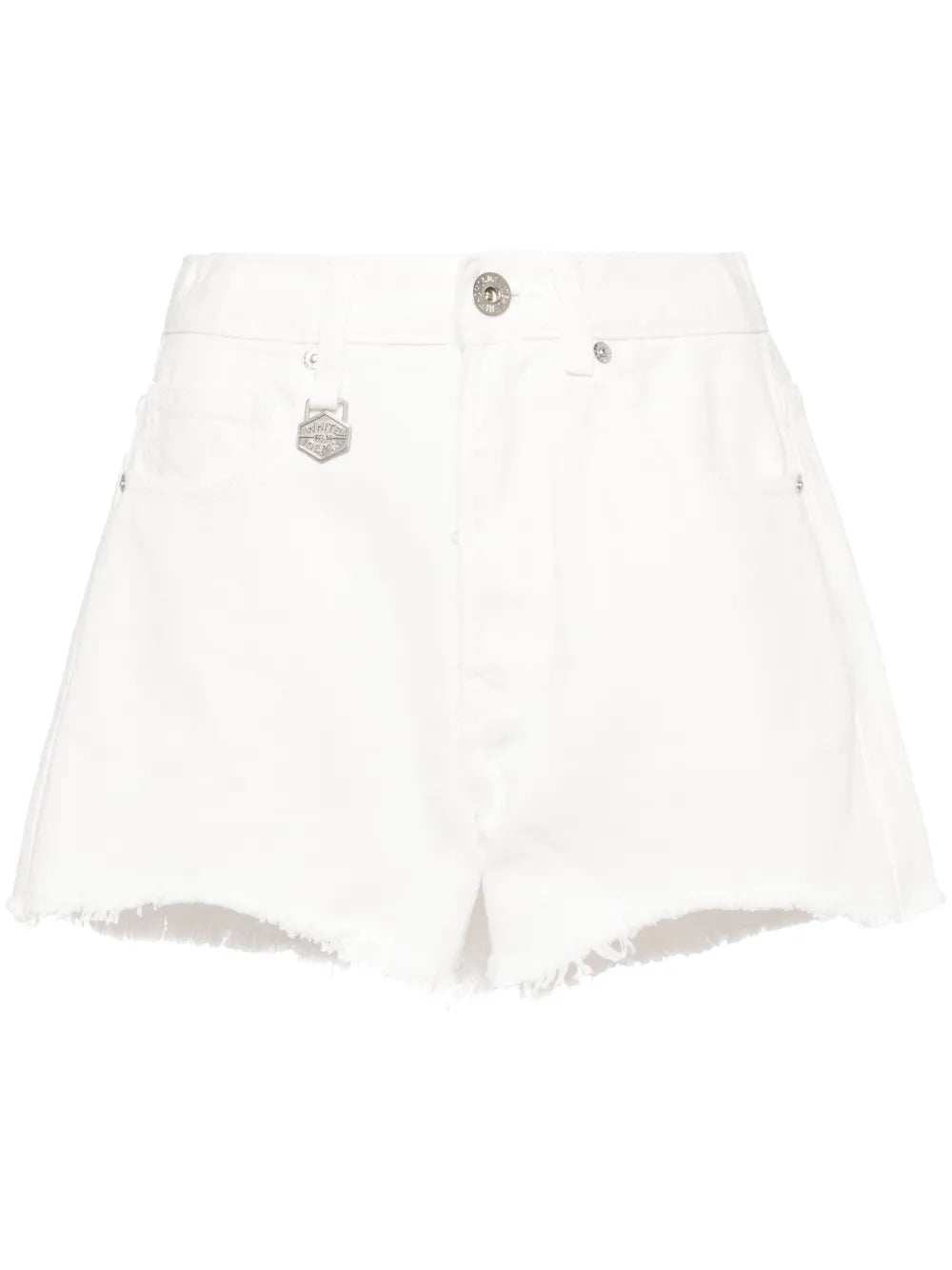 Raw-Cut Hem Denim Shorts