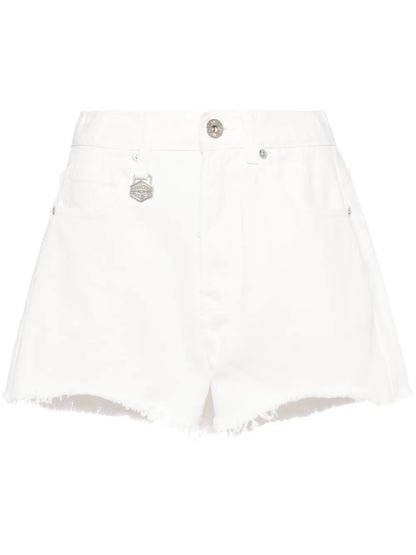Raw-Cut Hem Denim Shorts