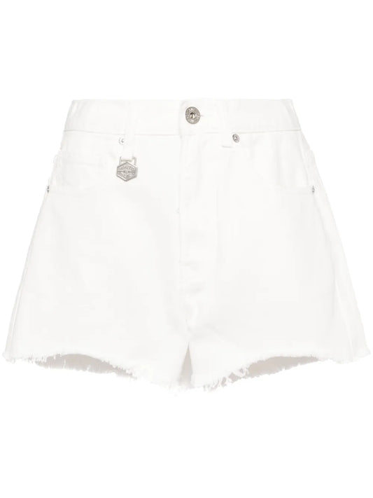 Raw-Cut Hem Denim Shorts
