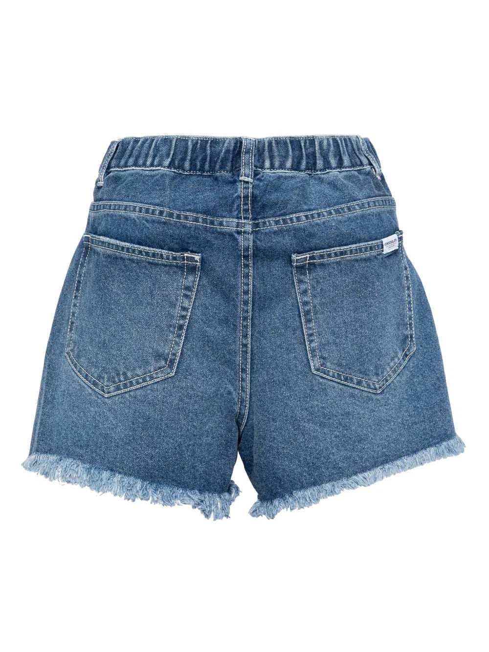 Raw-Cut Hem Denim Shorts