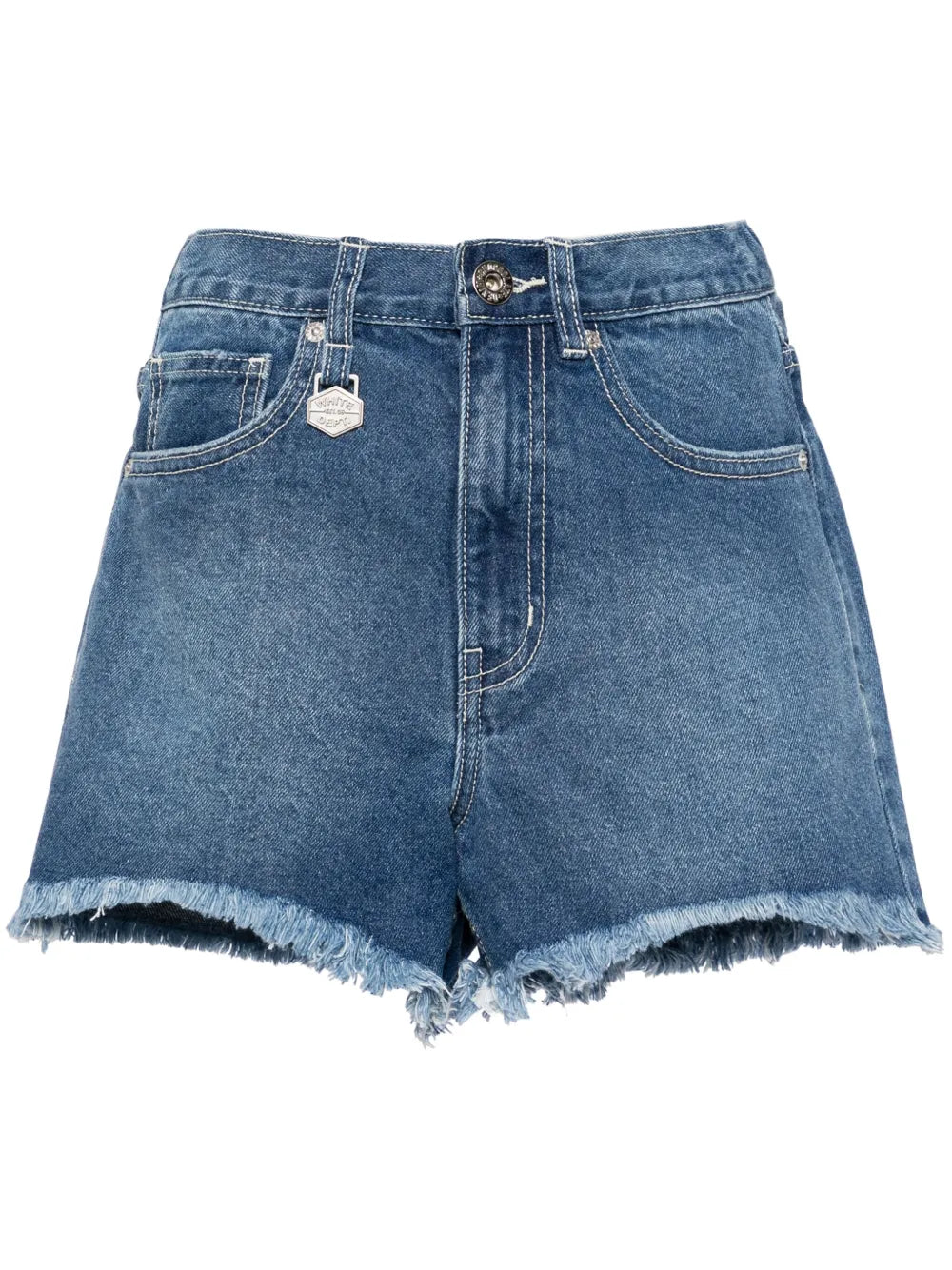 Raw-Cut Hem Denim Shorts