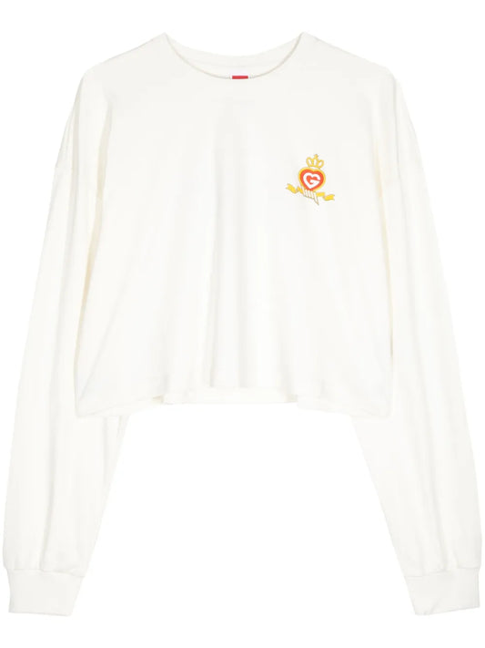 Logo-Print Cropped Sweatshirt