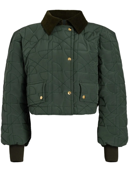 Cropped Quilted Bomber Jacket