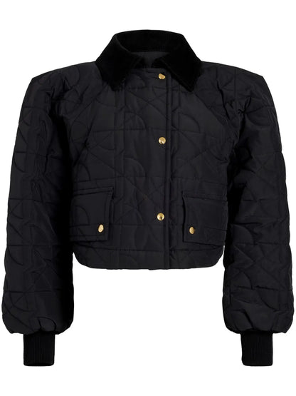 Cropped Quilted Bomber Jacket