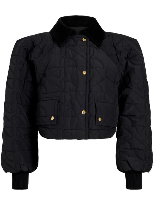Cropped Quilted Bomber Jacket