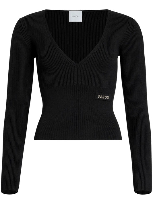 V-Neck Ribbed Sweater