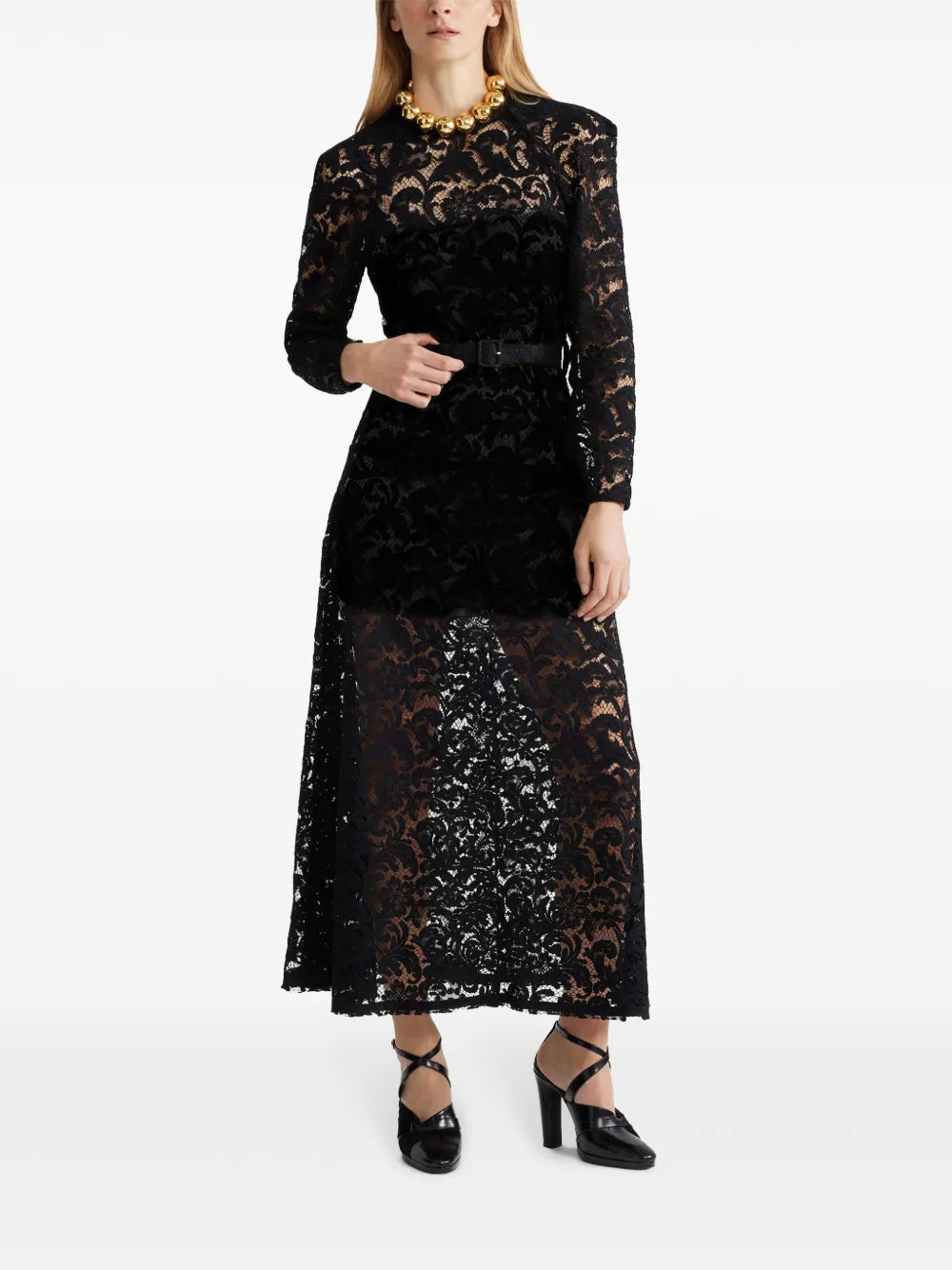 Floral-Lace Maxi Dress