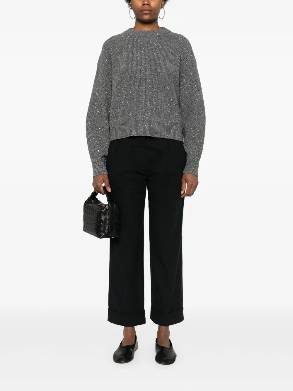 Metallic Sequin-Embellished Jumper