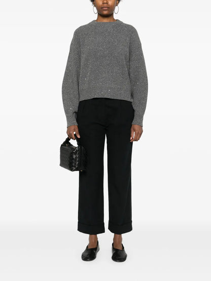 Metallic Sequin-Embellished Jumper