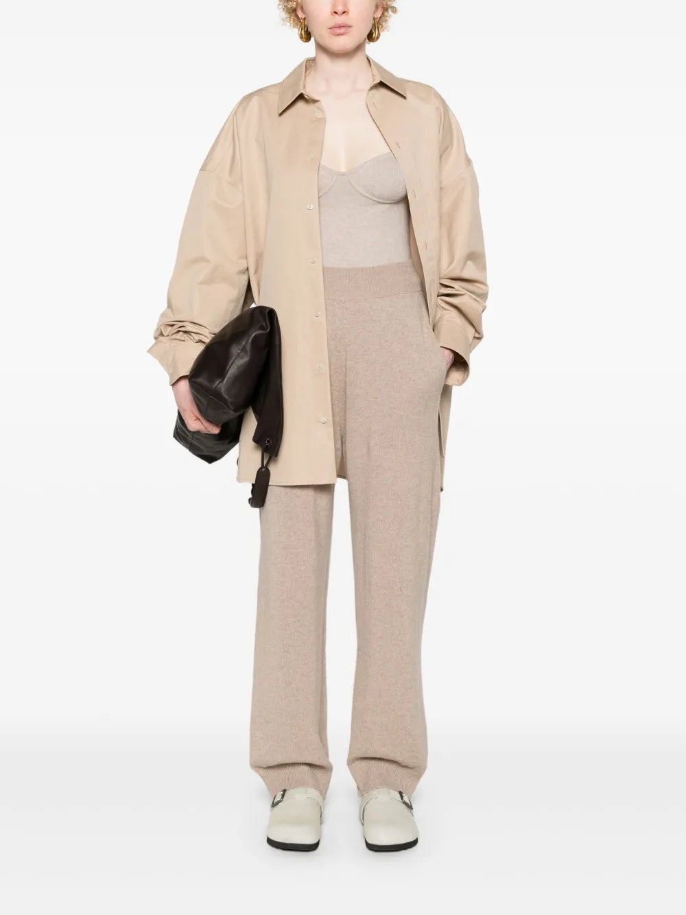Regenerated-Cashmere Track Pants