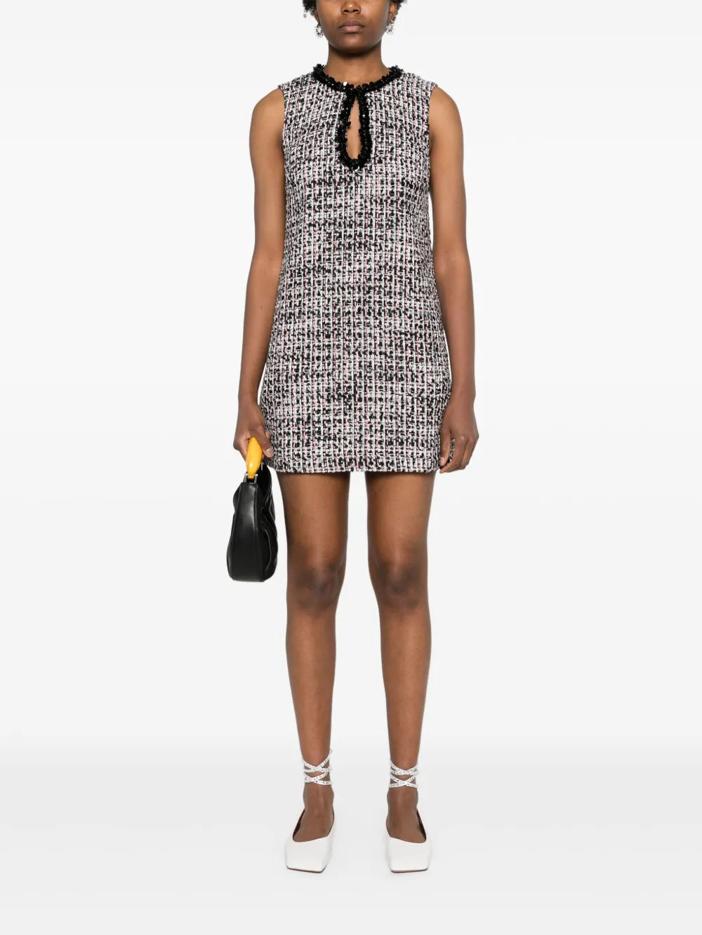 Paillette-Embellished Bouclé Dress