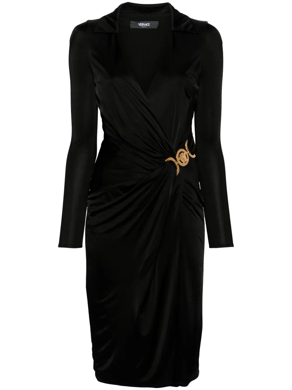 Medusa-Plaque Jersey Midi Dress