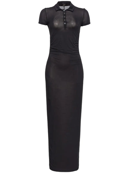 Short-Sleeve Polo Maxi Dress