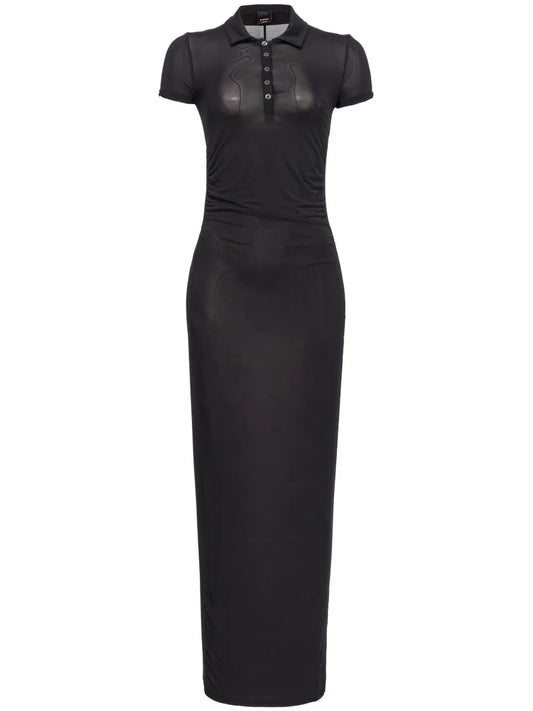 Short-Sleeve Polo Maxi Dress