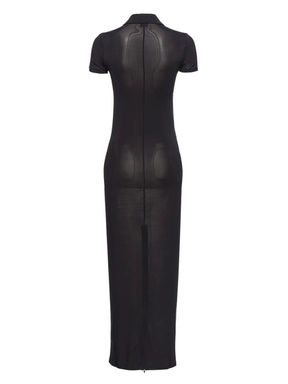 Short-Sleeve Polo Maxi Dress