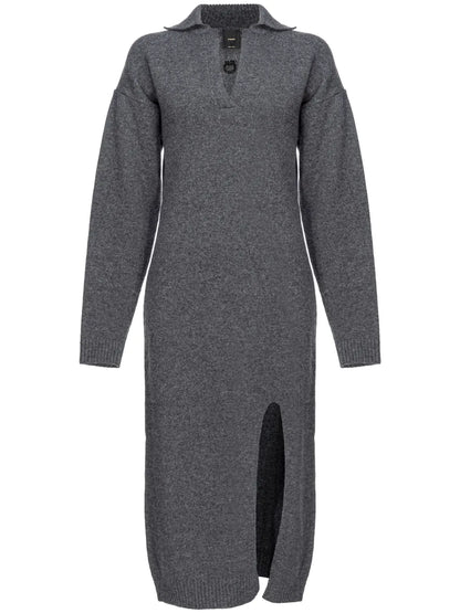 V-Neck Knitted Dress