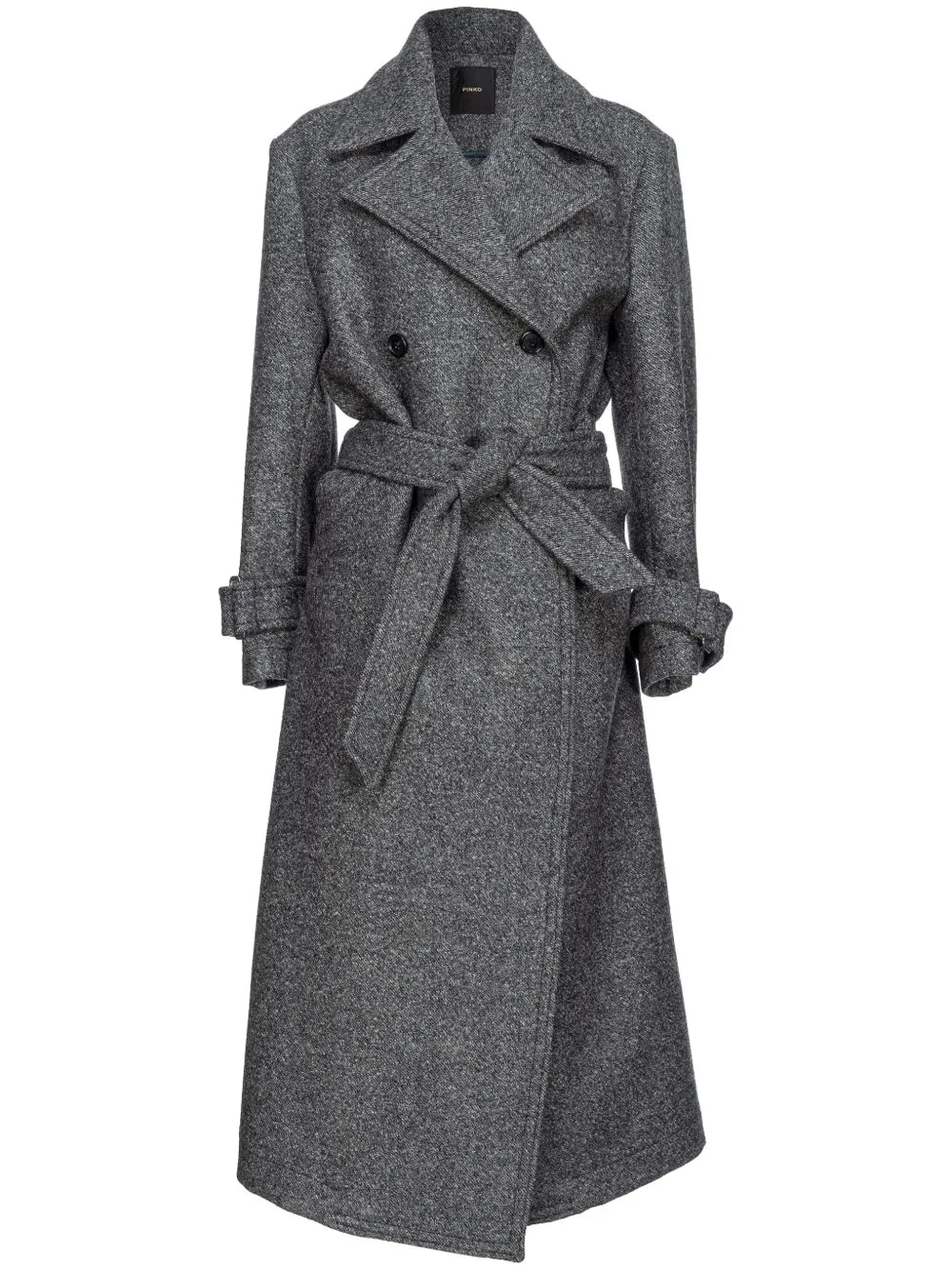 Tie-Fastening Double-Breasted Coat
