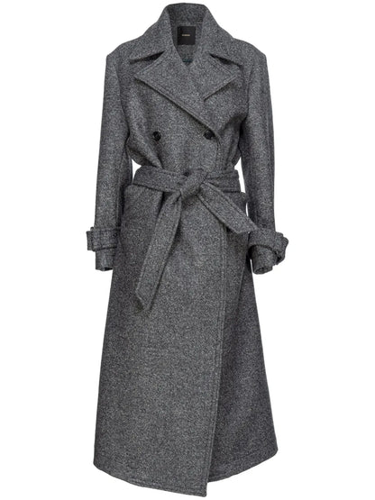 Tie-Fastening Double-Breasted Coat