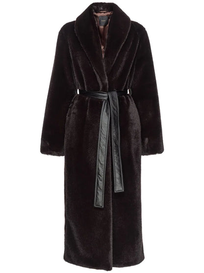 Belted Faux-Fur Coat