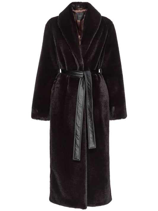 Belted Faux-Fur Coat