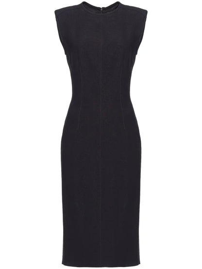 Round-Neck Sleeveless Cady Dress