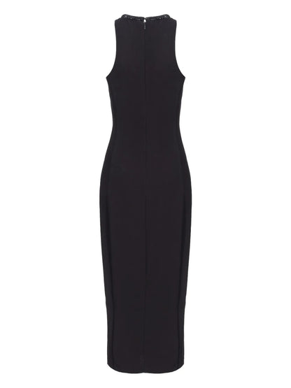 Rhinestone-Embellished Midi Dress